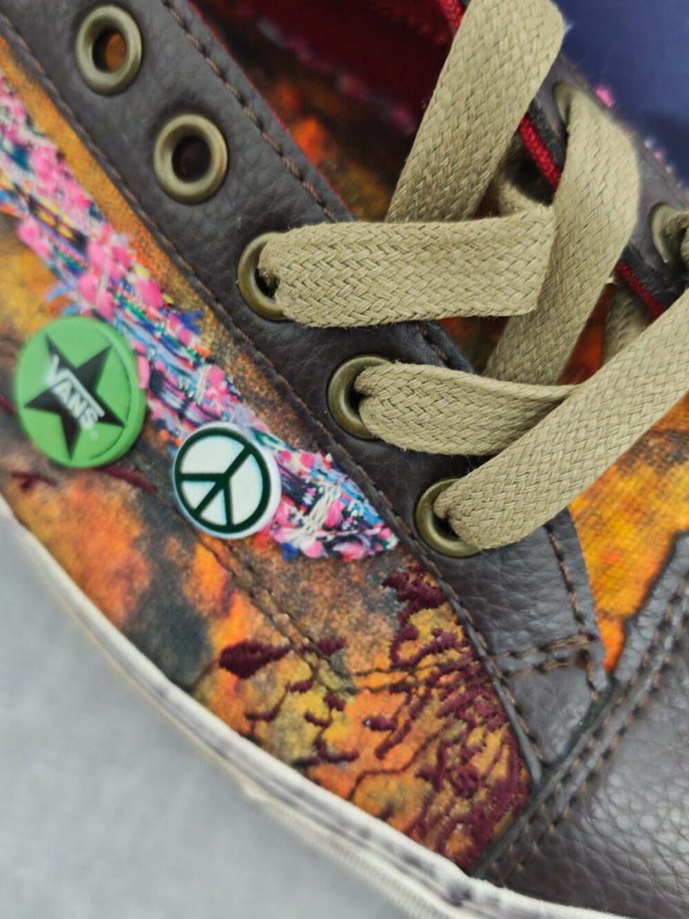 Vans‑Inspired Old Skool Retro Patchwork Canvas‑Leather Skate Shoes Full Box - Picture 7 of 8